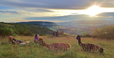 coucher de soleil sur le larzac